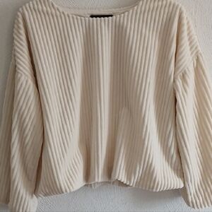 BEGUM Cream Ribbed Knit Top